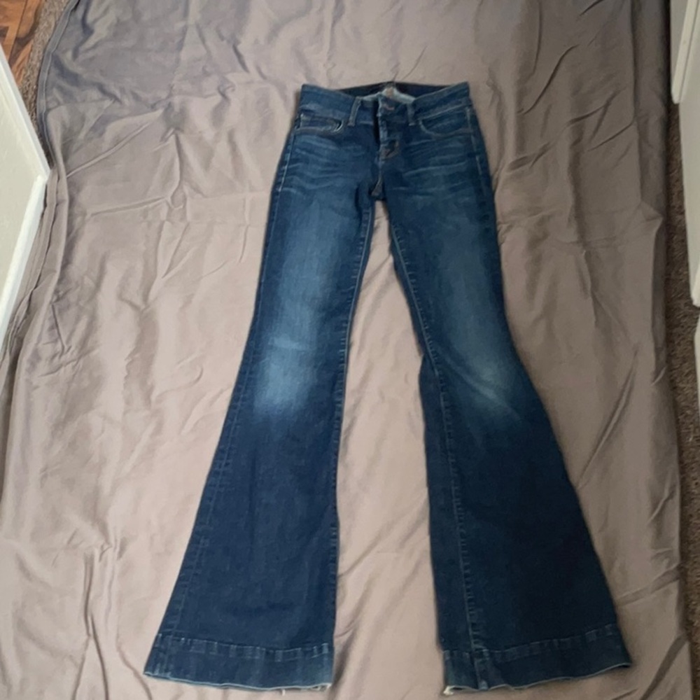J Brand Blue Flare Wide Leg Jeans